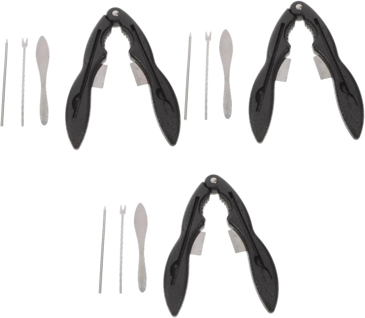 3sets Stainless Steel Crab Cracking Tools Ergonomic Seafood Utensils for Easy Shell Opening Kitchen Accessories for Crab Boils and Parties