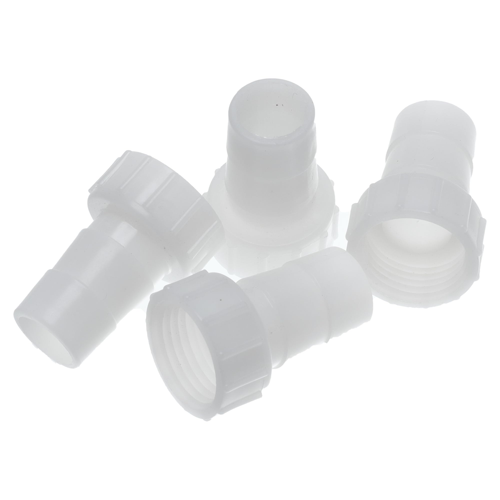 HOPESPANNER Plastic Hose Barb Fitting 5/8" Hose ID G1/2" Thread Female Barb Fitting Plastic 4 Pcs, White, 5/8"-G1/2"