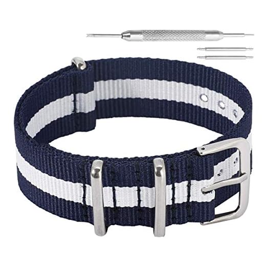 12mm de Style Bleu foncé/Blanc/Bleu foncé Doux Tissu en Nylon balistique Bracelet Bracelet pour Les Femmes