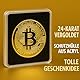 PfX Krypto Bitcoin Münze [mit 24-Karat Echt-Gold überzogen] inklusive edlem Plexiglas Münz-Etui