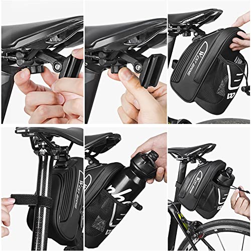 Aomiun 1.5L Bicycle Saddle Bag Large Capacity Cycling Pannier Bag Waterproof Tail Pack Riding Rear Water Bottle Holder Pack for Mountain Road Bike - Image 5