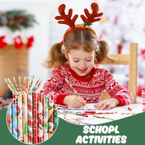 Lápices de Navidad DIYASY para niños, paquete x50 miniatura 4