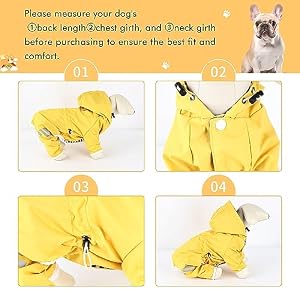 Dog Waterproof Raincoat Jacket Lightweight Four Feet Full Body Hooded with Reflective Strip, Leash Hole for Small Medium Girl Dogs (Yellow-x, L) Dog Waterproof Raincoat Jacket Lightweight Four Feet Full Body Hooded with Reflective Strip, Leash Hole for Small Medium Girl Dogs (Yellow-x, L)