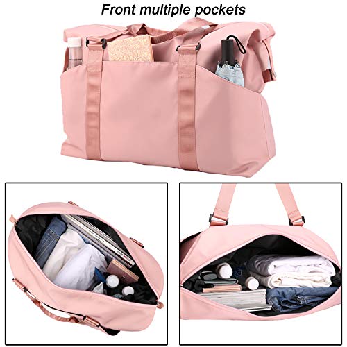 Forestfish Sports Gym Bag Carry On Luggage Bag Travel Duffel Bag Grey