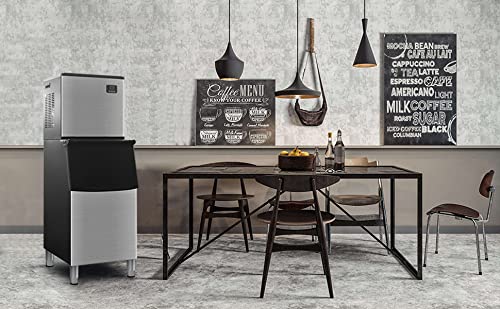 Watoor Commercial Ice Machine Stainless Steel Industrial Ice Machine Etl Approved 350Lbs/24H With 200Lbs Bin, Full Clear Cube, Professional Refrigeration Equipment #TOP5