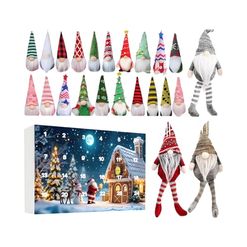 Calendrier de l'Avent des Gnomes de Noël avec 24 lutins en peluche pour décoration de table