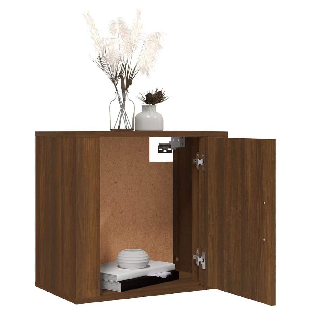 Mesita de Noche Flotante, Material Madera Contrachapada, Diseño Compacto con Almacenamiento, Mesa Auxiliar Sofá, Mesillas de Noche Dormitorio, Color Roble Marrón, 50x30x47 cm