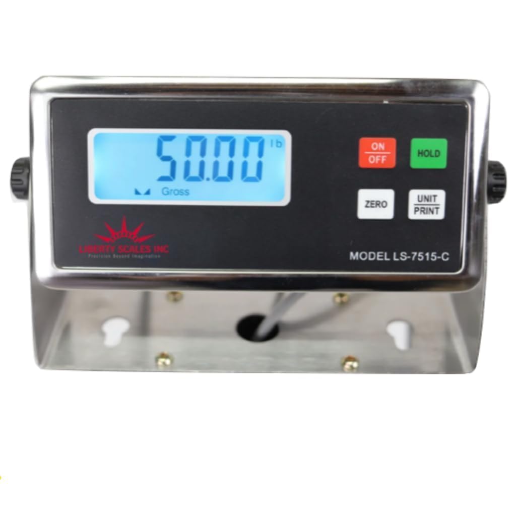 Liberty LS-700-5X5 Industrial Floor Scale – 60" x 60" Heavy Duty Platform, 10,000 lb Capacity x 2 lb Accuracy – Digital Warehouse Scale with LCD Indicator – Yellow