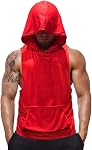 Hommes sans manches Hoodie Y-Back Gym Tank Tops Muscle Workout Chemise Bodybuilding T-shirts sans manches