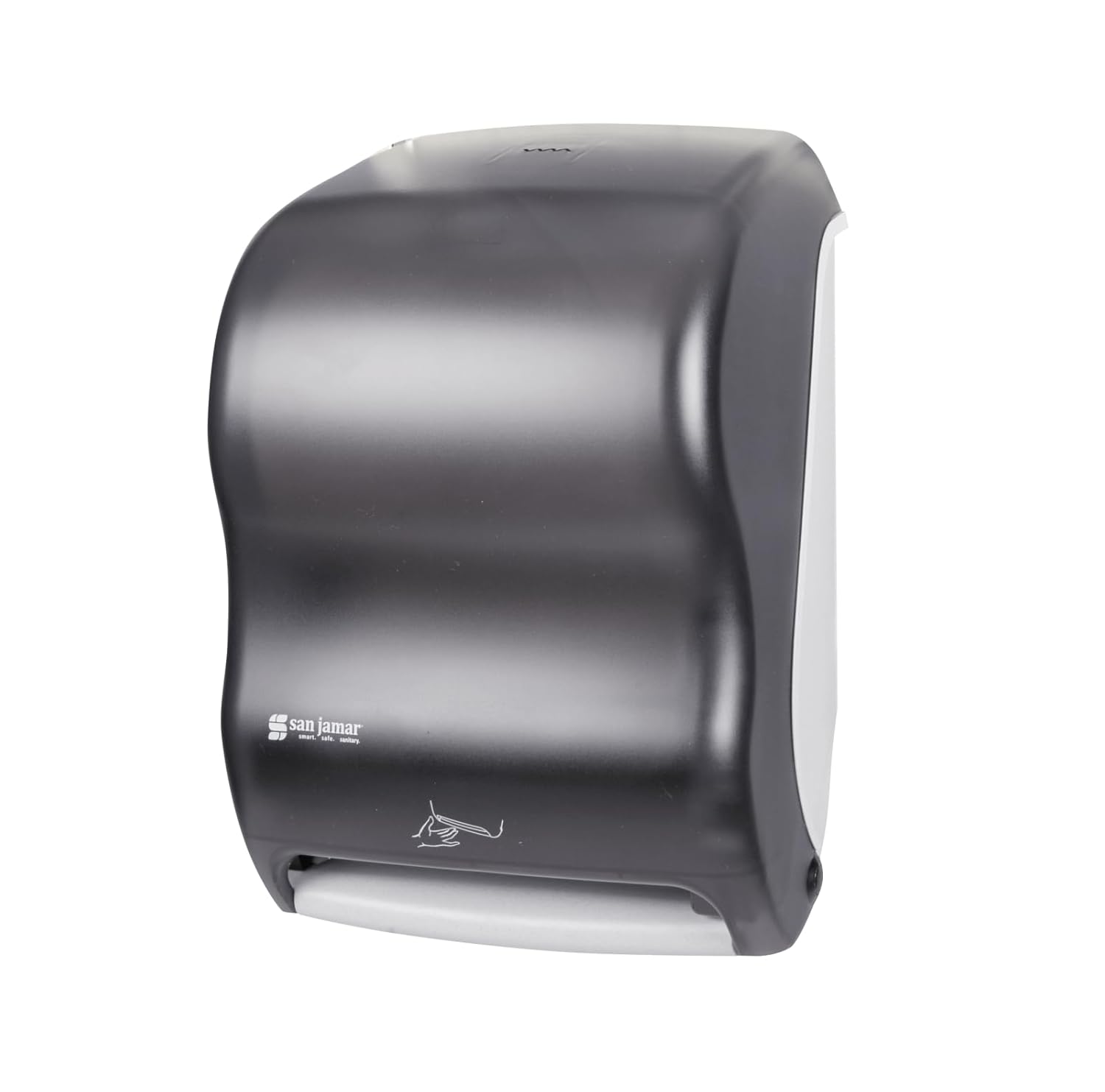 San Jamar Tear-N-Dry Classic Paper Towel Dispenser with Touchless Dispensing for Bathroom, Kitchens, Restaurants, And Cafeterias, Plastic, 10 Inches, Black Pearl