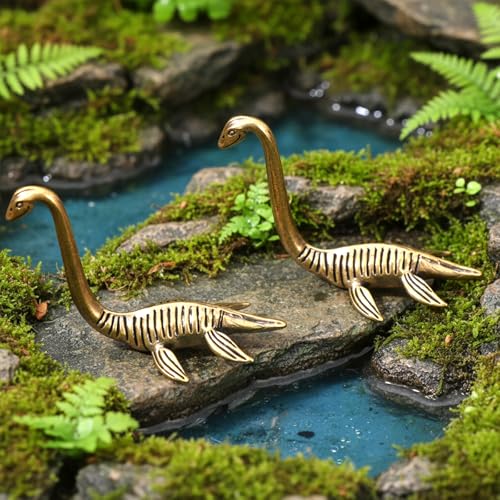 Figura de Estatua de Lago Ness en Latón Sólido Dorado miniatura 5