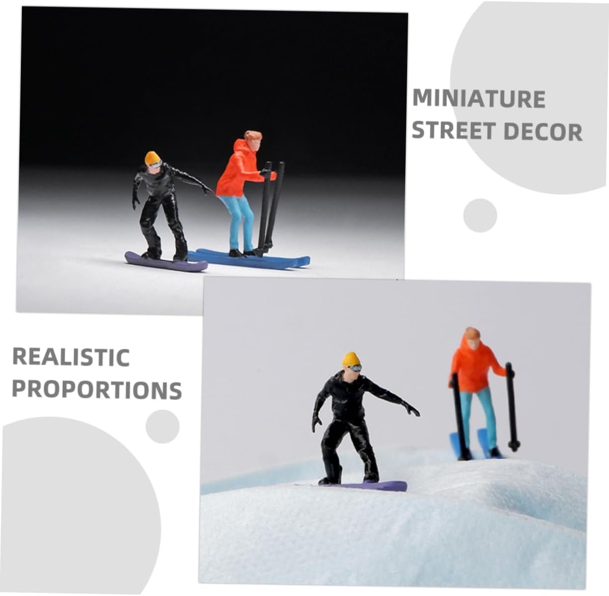 UPKOCH 2pcs Scale Miniature Skiing Figures Skiers for Diorama Decor Realistic Skiing People Models
