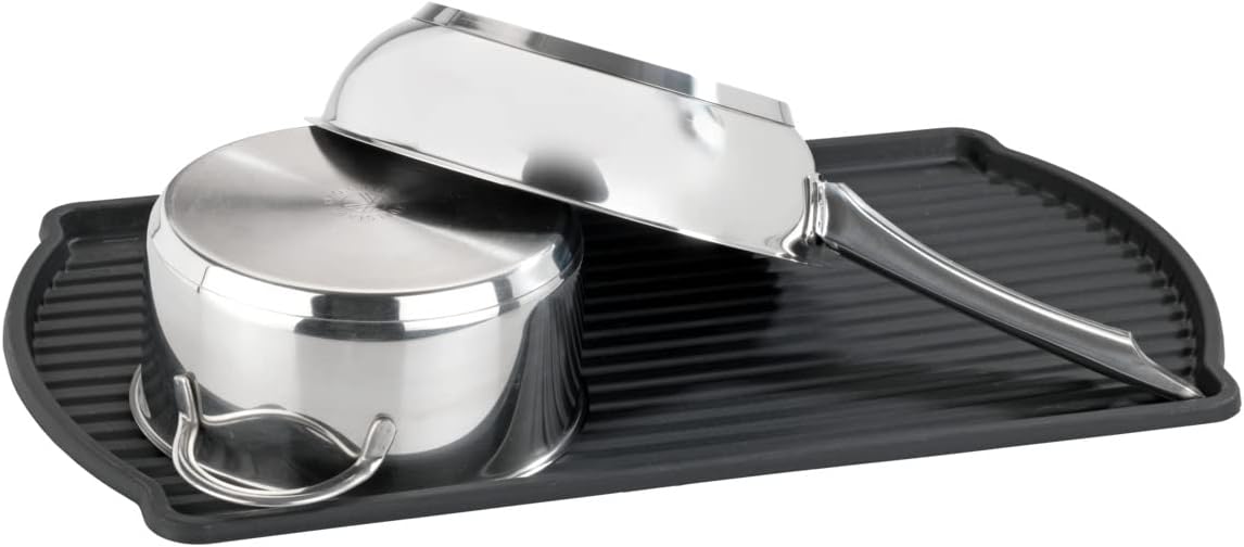 Wenko Basic Black Dish Drainer, Metal, 11 x 26.5 x 47.5 cm