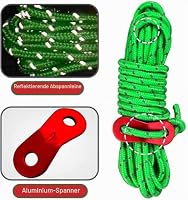 KAHEIGN 10Pcs Reflektierende Abspannseile für Zelt, 4mm Reflektierend Zeltschnur Leuchtend Spannschnur Abspannleine mit Spanner Einsteller für Camping Wandern Markisenzelte – Ansicht 2
