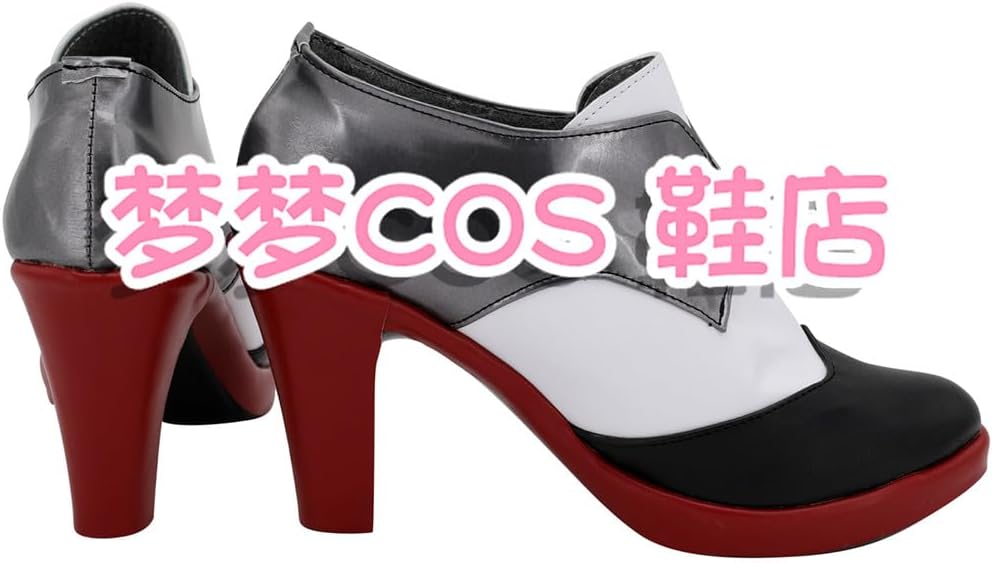 Black White & Red Color-Block High Heel Pumps Female Versatile Footwear for Gothic Lolita & Themed Costume Events