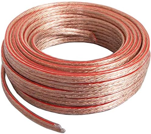 Cableague 14AWG Speaker Wire,14 AWG Gauge Speaker Wire Cable 100 Feet Great Use for Home Theater Speakers and Car Speakers Transparent/red