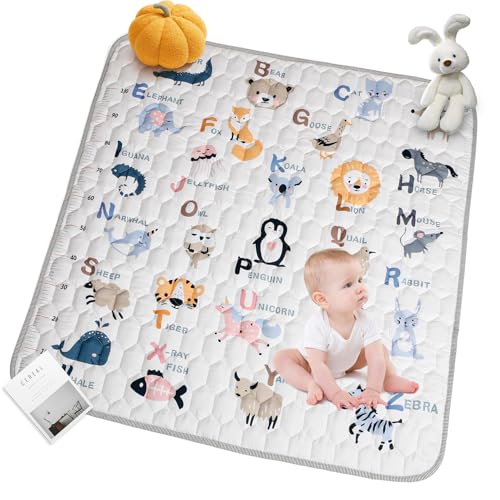 Zaxiva Krabbelmatte Baby, Faltbare Spielmatte 110x110cm, Rutschfest & Schadstofffrei, Krabbeldecke für Baby, Maschinenwaschbar, Weiche Kinder Spielmatte für Innen/Außen, Ideal für Babys Erste Schritte