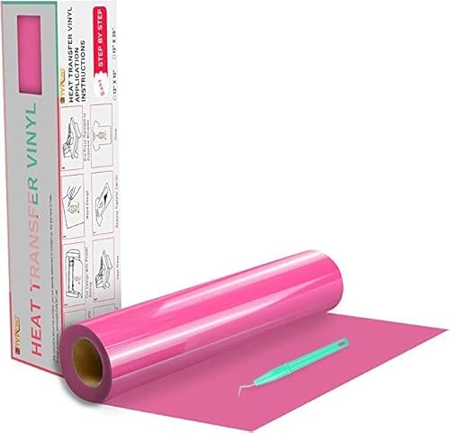 Htvront Htv Vinyl Rolls Heat Transfer Vinyl - 12" X 20Ft Pink Htv Vinyl For Shirts, Iron On Vinyl For All Cutter Machine - Easy To Cut & Weed For Heat Vinyl Design (Pink) #TOP20