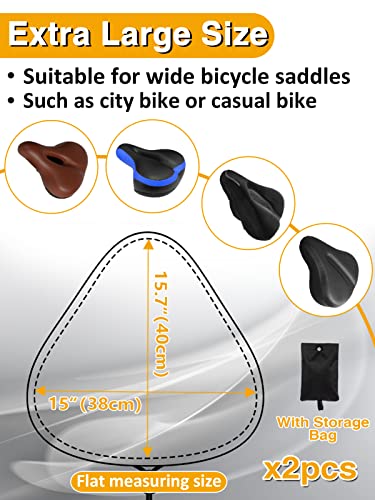 Pamase Bike Seat Cover - 2Pcs City Bike Seat Rain Cover, Waterproof Seamlessly Bicycle Saddle Cushion Protector With Drawstring, Outdoor Rainproof Dustproof Wear-Resisting Bike Accessories #TOP6
