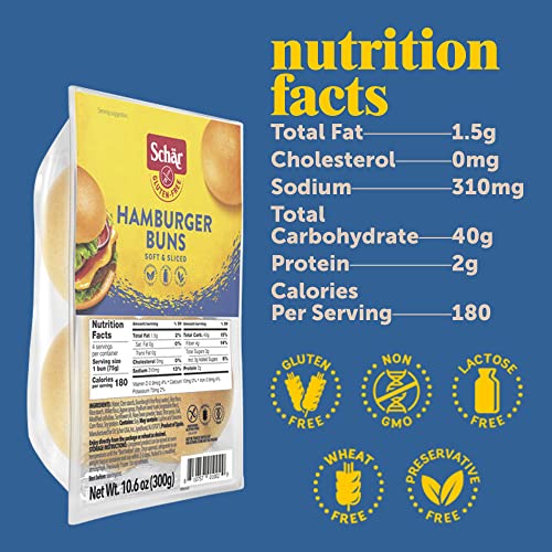 Schar Gluten Free Hamburger Buns, 10.6oz Bag (Pack of 2) - Thumbnail 3