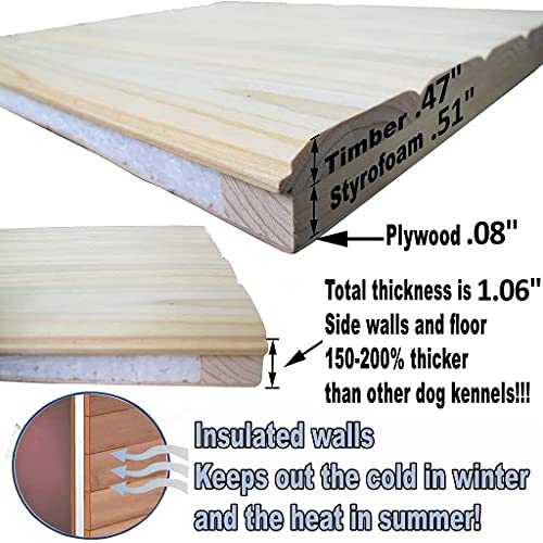 Pets Imperial® Norfolk Xl Insulated Wooden Dog Kennel Cedar Color With Support Rails And Removable Floor For Easy Cleaning #TOP2