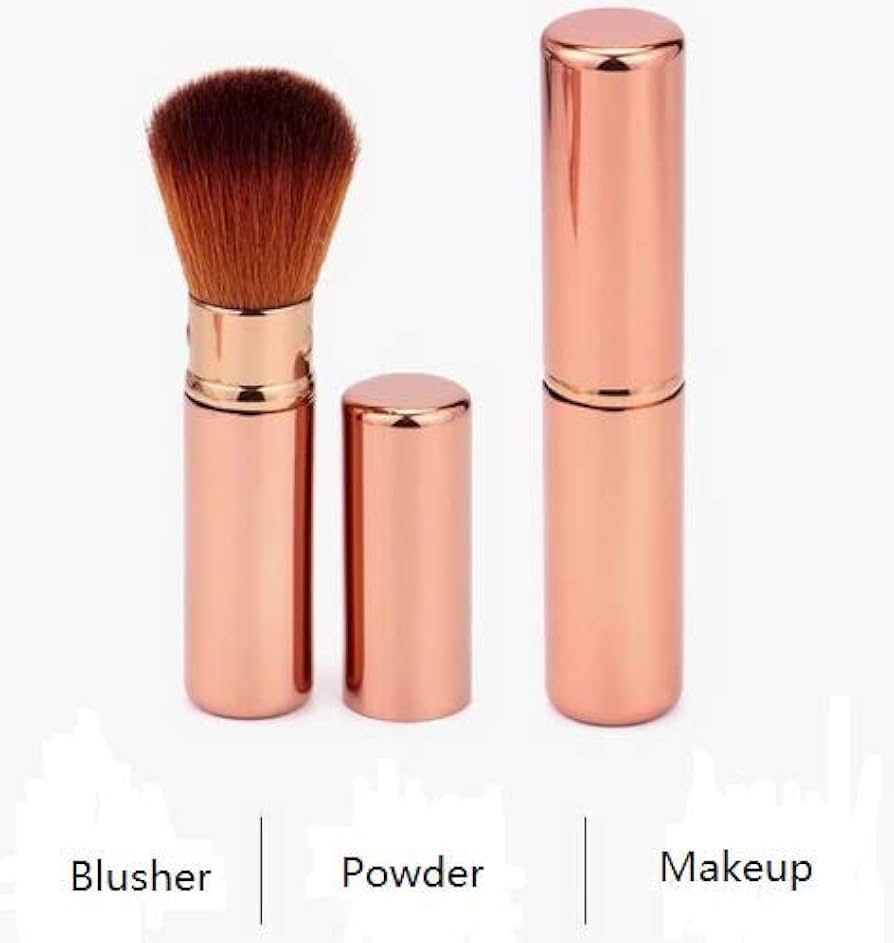 Beautiflame 1Pcs Retractable Kabuki Makeup Brushes, Portable Face Blush Brush for Liquid Cream and Flawless Powder Cosmetics