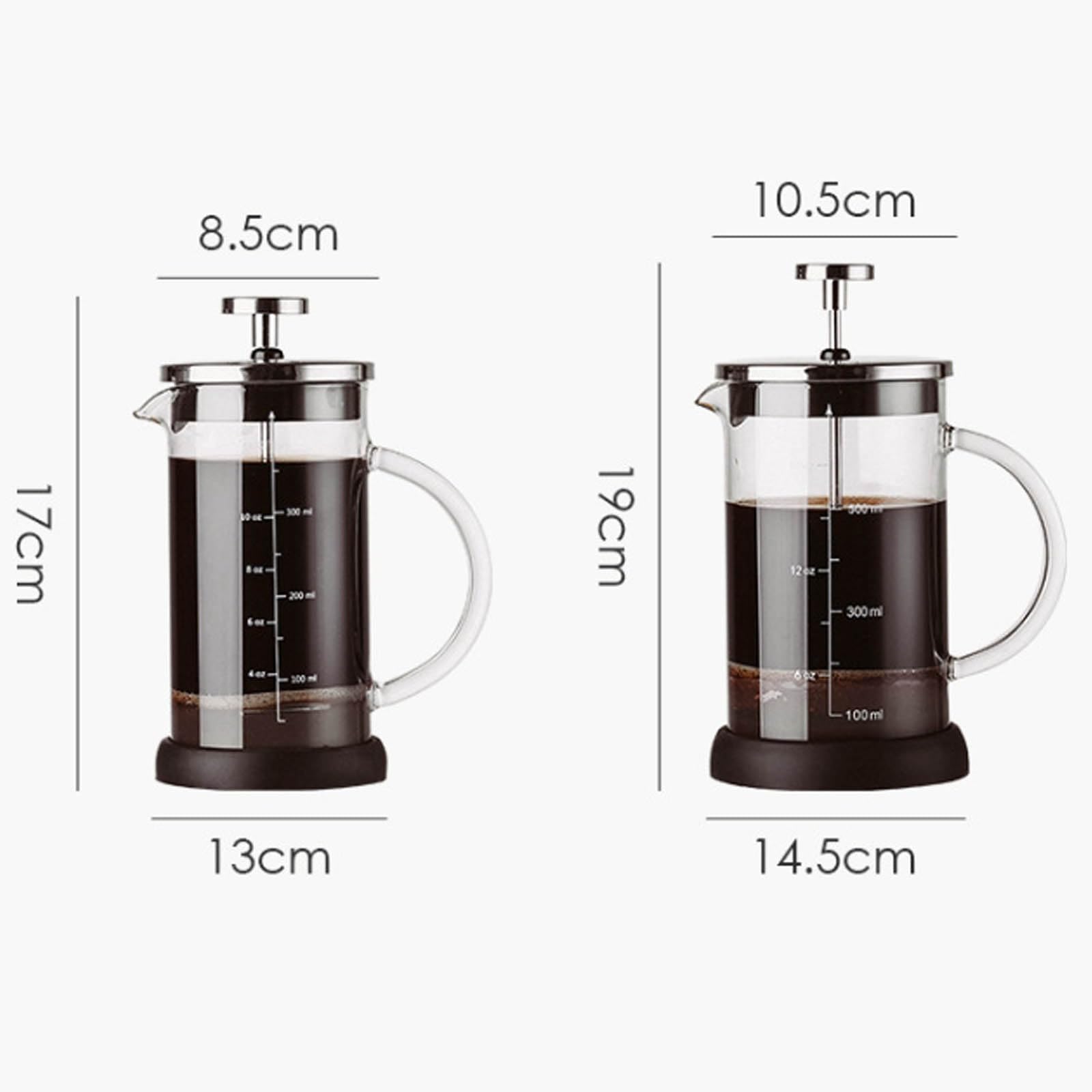 Cafeteras de émbolo, cafetera Francesa con Filtro de Acero Inoxidable | Cafetera émbolo, prensa café acero inoxidable 304, diseño a prueba fugas, prensa francesa para café, hogar y oficina(350ml)