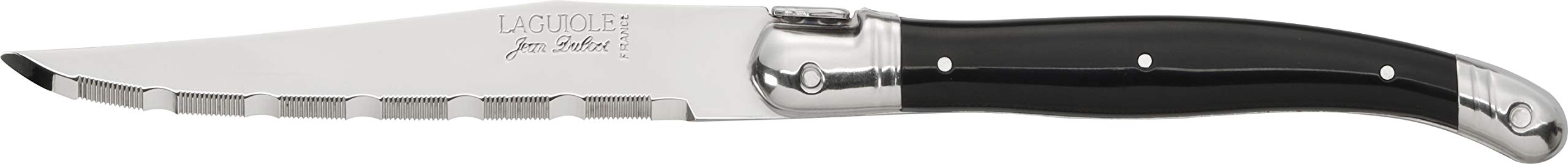 Bloc de 6 couteaux steak Jean Dubost Laguiole® manches en ABS noir | Origine France Garantie