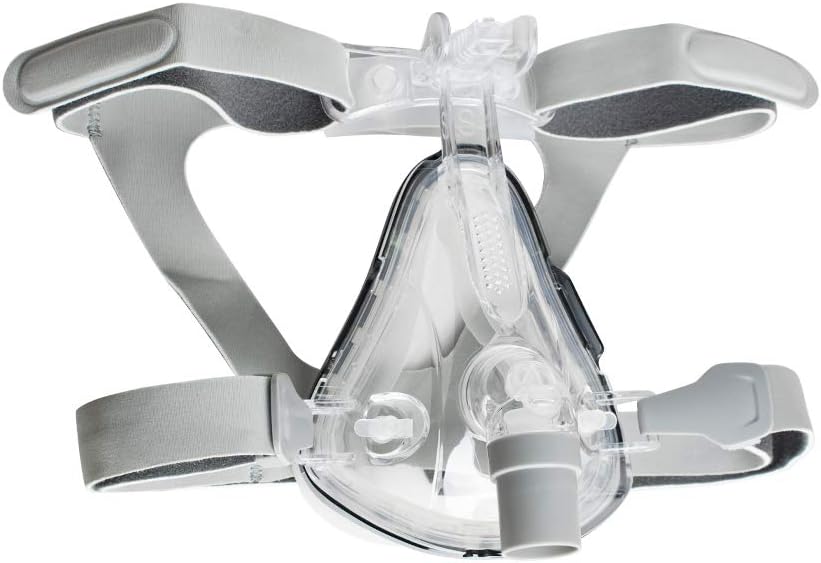 フルフェイスマスク 調整可能なヘッドギアとより多くの通気孔を備えたフルフェイスマスク 360回転エルボ (L) -