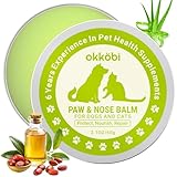 OKKÖBI Paw & Nose Balm for Dogs & Cats - All-Natural Lick-Safe Pet Paw Balm for Cracked, Dry Foot & Noses - Soothing & Protective Salve - Horse Hoof Care 60g - 2.1 oz