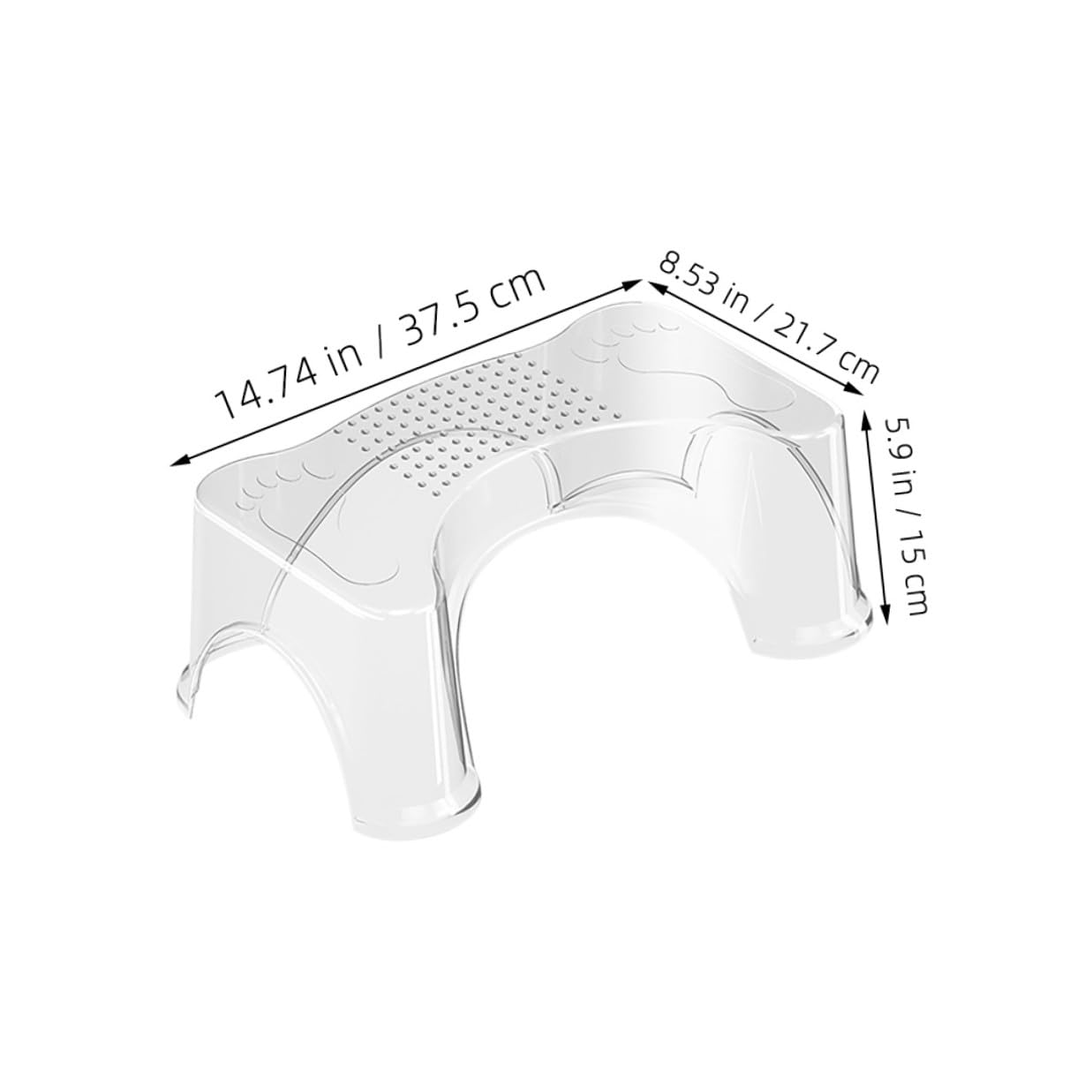 Toyvian Sgabello per Wc Sgabellino Portatile in Pet Antiscivolo Design Rialzato Supporto Comodo e Sicuro per Adulti e Ragazzo Ragazza per Doccia e Squat a Casa