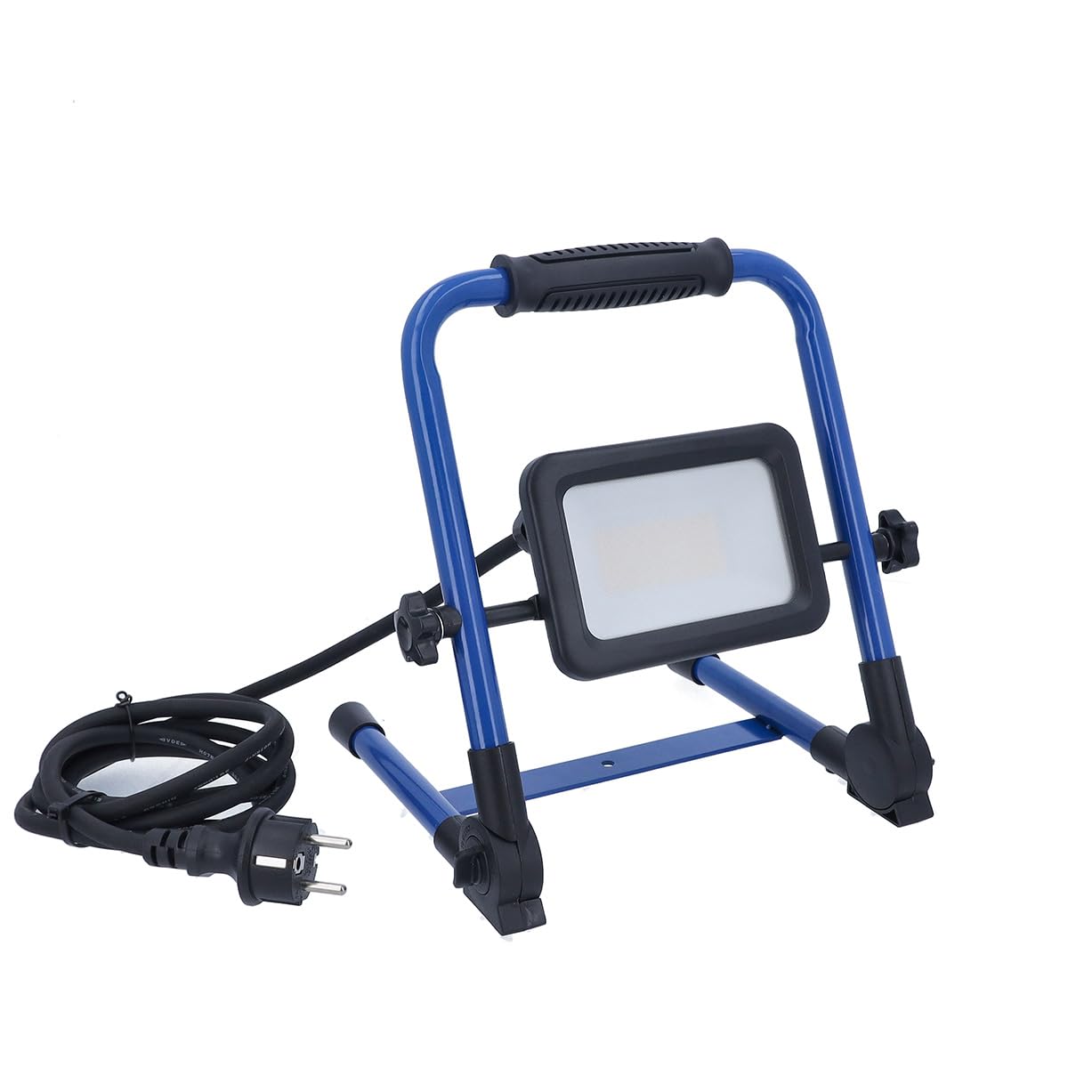 as - Schwabe Optiline reflektor roboczy LED, 30 W, 3600 lumenów, żywotność 40 000 h, przewód przyłączeniowy 2 m, obudowa stalowa IP65, składany stelaż, wytrzymały, 4000 K, neutralna biel, IP44, 46680