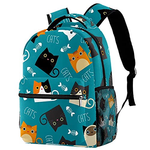 Bolsa para loptop y mochila escolar de gato unisex informal