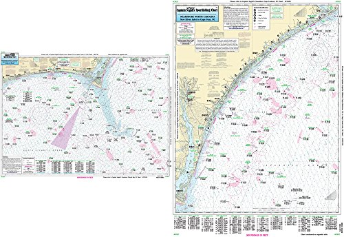 Nearshore Cape Fear, NC - Laminated Nautical Navigation & Fishing Chart by Captain Segull's Nautical Sportfishing Charts | Chart # CFR27