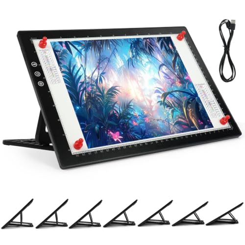 Image of AUAUY Rechargeable A4 Light Pad for Diamond Painting, with Built-in Stand