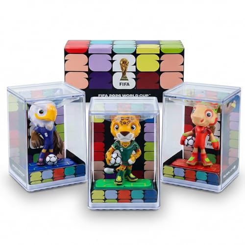 kubvici 2026 World Cup Official Licensed Mascot 5 Inch, Inside a Premium Acrylic Case - Collectable Soccer Figures, Gift Idea - Sports Fans - Perfect for Collectors or Football Memorabilia
