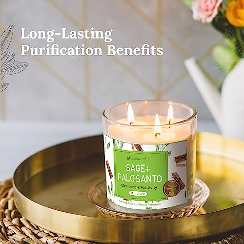Magnificent-101-Sage-Palo-Santo-Energy-Cleansing-Candle-in-14-oz-Glass-Holder-Made-of-Soy-Wax-for-Smudging-Aromatherapy-Meditation-Intention-Setting-Housewarming-Gift Magnificent 101 Sage Palo Santo Energy Cleansing Candle in 14 oz Glass Holder Made of Soy Wax for Smudging Aromatherapy Meditation Intention Setting Housewarming Gift