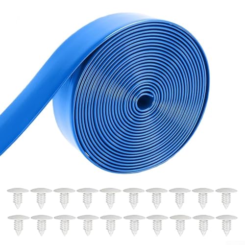 Eawfgtuw Correas de repuesto de PVC cortables de 20 pies para patio al aire libre, piscina y playa, reparaciones de sillas de comedor, columpios en negro, blanco, (azul)