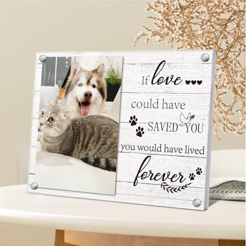 WOODme Pet Picture Frame Cat or Dog Frame 4x6 Memorial Pet Loss Picture Frame for Dog Memorial Gifts (05) by WOODme - Image 3