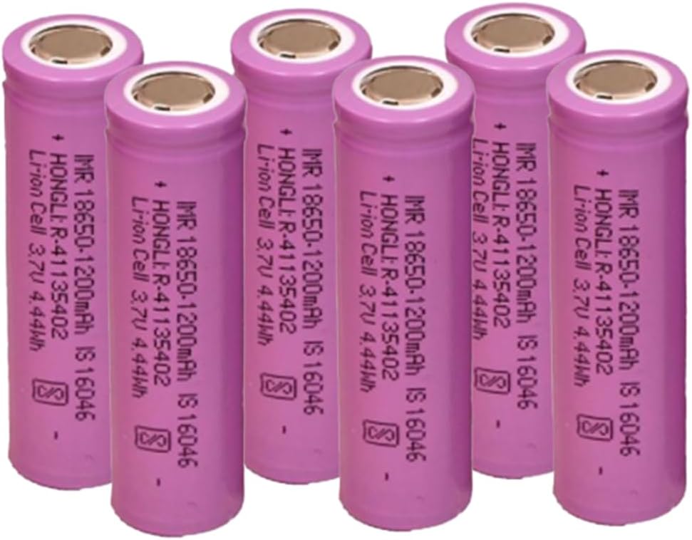 ElectroSys 1200mAH Ultra Boost High Capacity Rechargeable Original Power Long-Lasting Cell Batteries for Headlamp, LED, Bluetooth Speaker, Laptops, Power Bank & Torch, Flat Top, 3.7V, Pack of 6