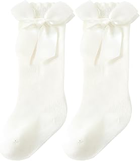SYGA Baby Long Socks Cotton, Over The Knee, No Tightness, High-Top, Bow Pattern Price In India