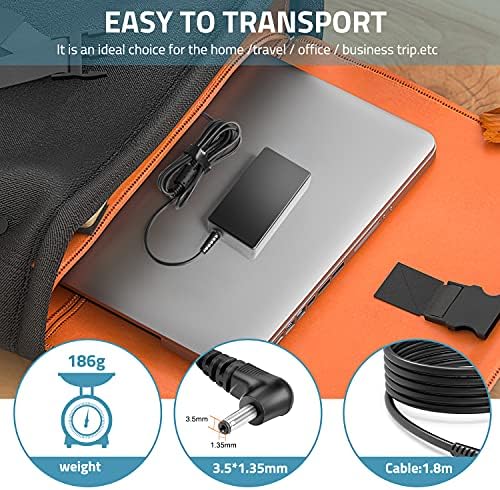 Jumper Laptop Charger, HKY 12V 3A Power Adapter for Jumper EZbook X3 S4 X4 A5 3 Pro 3S S4 V3 V4 LB10 EZpad 6 Pro Medion Akoya S2218 E2213 E2221T CHUWI Herobook Pro LincPlus P3 UK Mains Charger Cable