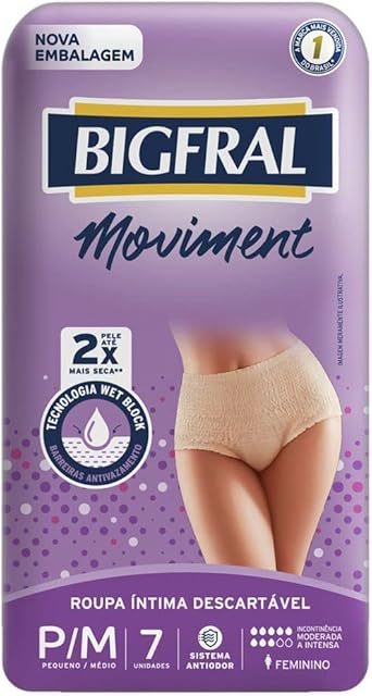 Roupa Íntima Bigfral Moviment Feminina, Bigfral, Pequeno/ Médio