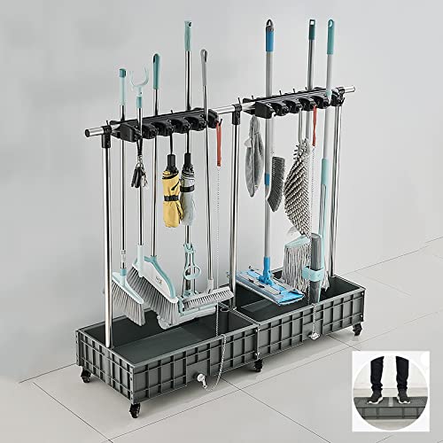 Support de balai en acier inoxydable portable chariot serpillières humides égouttoir