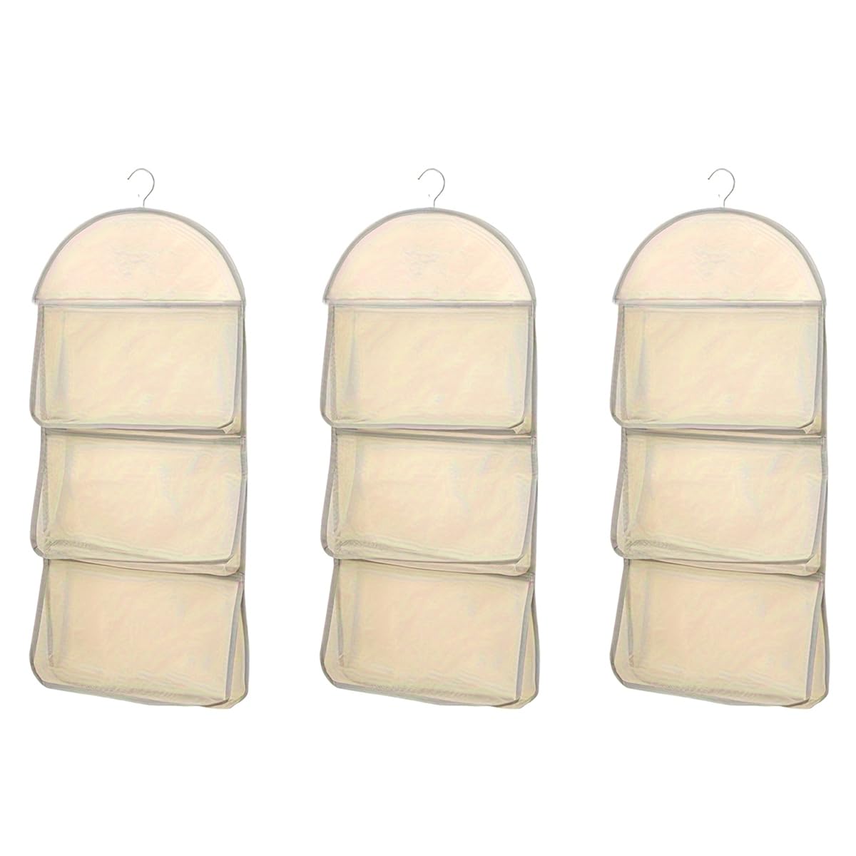 IJSDNVJNDX Transparent Pocket Wall-Mounted Hanging Organizer-Three-Layer for Underwear, Socks and Bras-Fordormitory 3pcs