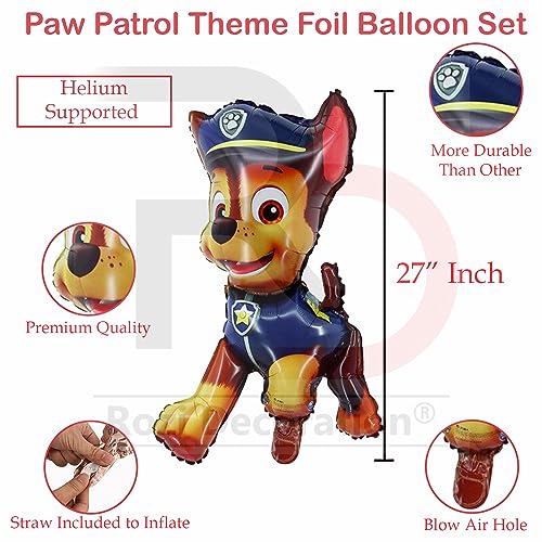 Image of Rozi Decoration Paw Patrol Theme Balloons Garland Decorations Combo Kit for Boys, Girl Birthday Parties Decorations, Happy Birthday Decoration Paw Patrol Dog Theme Birthday Decor Pack of 66 Pcs