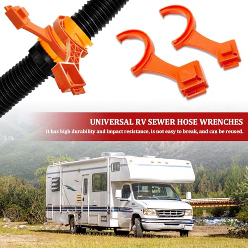 Image of 2PCS RV Sewer Hose Wrench, RV Sewer Cleanout Cap Remover, Multi Purpose Fittings Wrench for Connecting and Disconnecting Sewer Hoses, Fits Most 3 Inch and 4 Inch Male /Female RV Sewer Caps