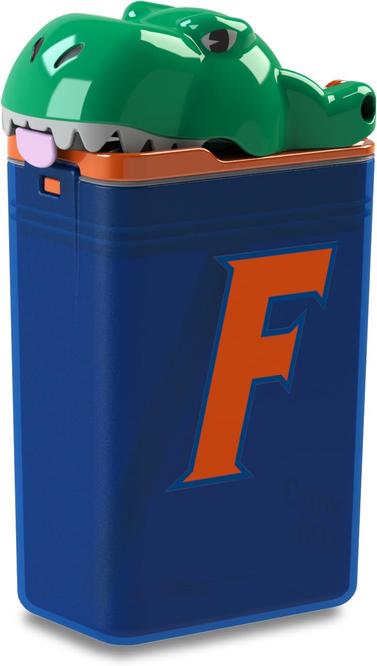 FUNTOPS Reusable Water Bottle | Officially Licensed NCAA Sports Bottle |BPA Free | Dishwasher Safe | University of Florida | Albert Gator Officially Licensed NCAA - 8oz