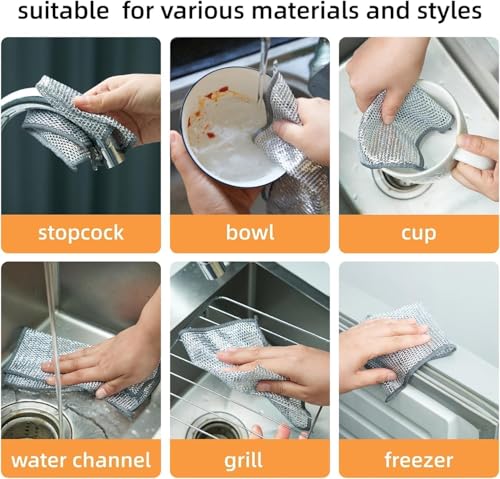 Image of Stainless Steel Kitchen Sink Strainer (Square-Jali+DISHWASH-Cloth)