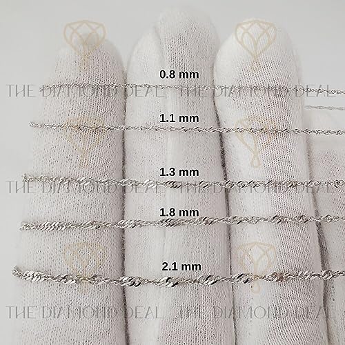 14K Yellow or White Gold 1.00mm Shiny Diamond-Cut Classic Singapore Chain Necklace for Pendants and Charms with Spring-Ring Clasp (7" 16" 18" 20" 22" or 24" inch3